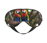 Colorful Parrots On Tree Print Sleep Mask, Soft Breathable Eye Cover for Travel, Shift Work & Meditation