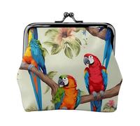 Colorful Parrots On Tree Print Versatile Coin Purse Exquisite Mini Wallet Cute Change Pouch for Any Occasion