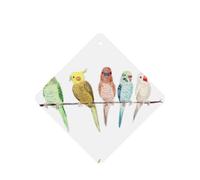 Colorful Parrots On Tree Printing 10 Pcs Car Air Freshener Fragrant Sheets,Car Hanging Accessories With Strings For Decor