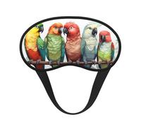 Colorful Parrots On Tree Sleep Mask for Side Sleeper, Blackout Sleeping Eye Mask, Soft Breathable Eye Cover for Women Men Travel Eyeshade, Relaxing Zero Pressure Night Blindfold