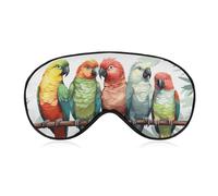 Colorful Parrots On Tree Sleep Mask for Women Men, Soft Eye Mask with Adjustable Strap for Sleeping, Light Blocking Travel Blindfold for Nap Comfortable Eye Cover for Home Office