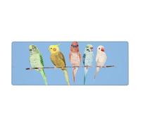 Colorful Parrots On Tree Washable Keyboard Mat Oversized Desk Pad for Easy Cleaning and Enhanced Workspace