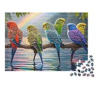 Colorful Parrots Perched 1000 Piece Puzzles Colorful Rainbow Birds on Branch Wall Decoration Decompression Jigsaw for Men And Women Challenging Puzzles Jigsaw Puzzles for Adults 38x26cm/1000pcs
