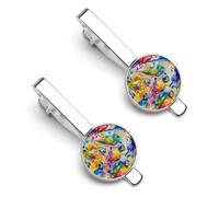 Colorful Parrots Watercolor Tie Clips for Men Tack Pins Regular Necktie Bar for Wedding Anniversary Business
