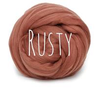 Colorful Passions Merino Wool 22-24 microns - Rusty 500g (0.5kg) (1.1lb) - Soft Wool roving for arm Knitting Merino Blanket Weaving Felting Jumbo Yarn Giant Wool