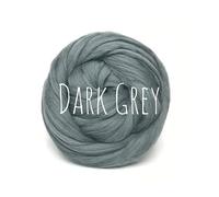 Colorful Passions Merino Wool - for arm Knitting Chunky Blanket Weaving Felting Jumbo Yarn Giant Wool Soft (500g (0.5kg) (1.1lb), Dark Grey)