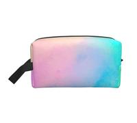 Colorful Pastel Drawing Paper RainbowLarge Capacity Cosmetic Organizer，Travel Makeup Bag for Women