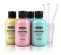 Colorful Pastel Series Acrylic Pouring Paint Set, 4 Colors, 3.34 oz Art Kit