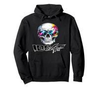Colorful Pastel Skull with Lightning Shades Street Art Pullover Hoodie