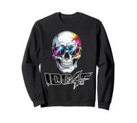 Colorful Pastel Skull with Lightning Shades Street Art Sweatshirt