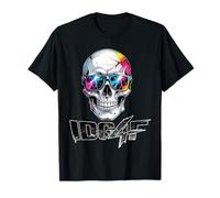 Colorful Pastel Skull with Lightning Shades Street Art T-Shirt
