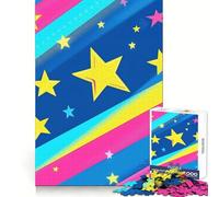 Colorful Patriotic Stars And Stripes Jigsaw Puzzles for Adults1000 Pieces Focus Boost, Bright Print, Family Fun, Wall Accent (50x75cm)