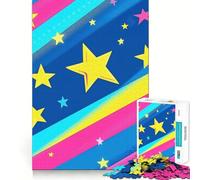 Colorful Patriotic Stars And Stripes Jigsaw Puzzles for Adults1000 Pieces Focus Boost, Bright Print, Family Fun, Wall Accent (50x75cm)