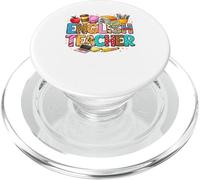 Colorful Patterned English Teacher Educator PopSockets PopGrip for MagSafe