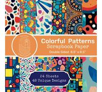 Colorful Patterns Scrapbook Paper Pad: Square Scrapbooking and Patterned Papers with Bold, Vibrant Colors and Tile Based Design for Junk Journals, Background Papers, Origami and Paper Crafts