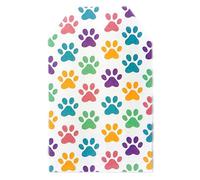 Colorful Paw Print Glossy Gift Tags, 3.5 x 2.25 Inches, 50 Count, Multi-Color