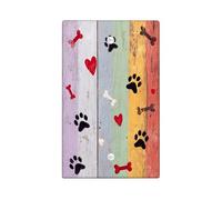 Colorful Paw Print Light Switch Cover Plate/Outlet Covers, Playful Hearts and Bones Design for Animal Lovers, Thermoplastic Wall Plates, Standard Size Blank Cover Plate