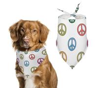 Colorful Peace Sign Dog Bandana Adjustable Pet Scarf Bib Cute Triangle Handkerchief for Dogs Cats Gifts