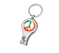 Colorful Peace Sign Symbol Tie Die Nail Clippers Toenail Clipper Cutters Professional Nail Trimmer Nail Cuticle Cutter for Women Men