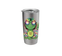 Colorful Peaceful Frog with Groovy Vibes for Hippies Stainless Steel Insulated Tumbler