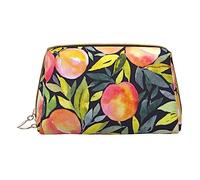 Colorful Peach Makeup Bag Handbag Tote Bag Print Leather Large Capacity Travel Makeup Organiser