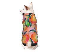 Colorful_Peach Printed Dog Hoodie Soft Dog Sweatshirt Cute Cat Dog Clothes for Small Dogs Kitten Puppy, XS