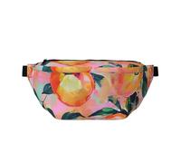 Colorful_Peach Printed Waist Bag Adjustable Bum Bag Lightweight Travel Waist Fanny Pack Belt for Walking Cycling Hiking Travel