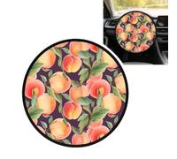 Colorful Peach Steering Wheel Sun Shade Cover for Car SUV Truck Van, Reflective Heat Insulating Sun Protector, Foldable Auto Interior Accessory