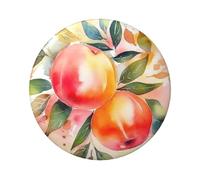 Colorful Peach Watercolor Design Button Pins 5 Pcs, 2.4 Inch Round Button Badges Metal Personalized Picture Photo Pin Buttons Kit For Craft Supplies Christmas Diy Party Projects