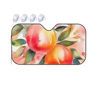 Colorful Peach Watercolor Design Car Windshield Sun Shade Foldable Car Sun Shade Front Windshield Sunshade Windshield Cover Reflective Sun Visor Keep Your Vehicle Cool for Most Sedans SUV Truck