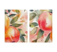 Colorful Peach Watercolor Design Passport Holder, ID Card Protector Case Passport Holder with Slot Passports Travel Wallet Document Cover for Women And Men