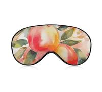Colorful Peach Watercolor Design Sleep Mask for Women Men Side Sleeper Eye Cover with Adjustable Strap Soft Breathable Blackout Mask Slip-Free Deep Sleeping Travel Essentials