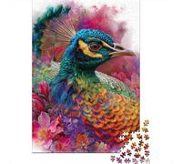 Colorful Peacock Art Print 1000 Piece Jigsaw Puzzle for Adults, 52x38cm/1000pcs, January Puzzle Activity, Relaxing Home Time And A Fresh Start