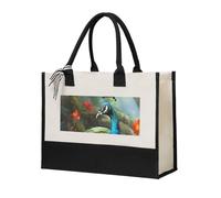 Colorful Peacock Canvas Tote Bag For Women Personalized Present Bag Large Capacity Reusable Shopping Bag Suitable For Wedding, Birthday, Holiday Great Gift For Mom, Teachers, Friends, Bridesmaids