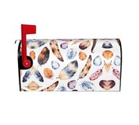 Colorful Peacock Feather Print Magnetic Mailbox Cover Mailbox Protector Letter Box Flap Easy Install No Tools 21x18 In