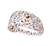 Colorful Peacock Feather Print Printing Elastic Sports Headband With Stretch Band Perfect For Helmets Running Cycling Gym Workouts​