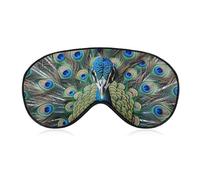Colorful Peacock Feathers Eye Mask for Women & Men, Breathable & Adjustable Eye Cover, Ultra Soft Sleep Mask, Lightweight Travel Blindfold for Airplane, Nap, Night Sleeping