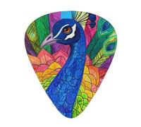 Colorful Peacock - Guitar Picks-12 Pack Includes Thin, Medium & Heavy Gauges, Best Gift for Guitar Lovers