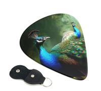 Colorful Peacock Guitar Picks 6-Pack - Pick Set (0.46mm / 0.71mm / 0.96mm) Suitable For Guitar And Ukulele Playing