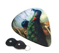 Colorful Peacock Guitar Plectrums, 6 Guitar Plectrums, Printed on both sides for Electric Guitar Bass Ukulele (0.46 mm 0.71 mm 0.96 mm)