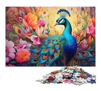 Colorful Peacock JigsawPuzzle 1000 Pieces for Adults Jigsaw Puzzles Perfect for Teenagers & Collectors, Ideal Home Decor & Travel Gift 26X38CM/10.23x14.96inch