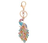 Colorful Peacock Keychain for Women, Rainbow Peacock Bird Key Chain for Ladies, Cute Peacock Summer Keychains, Punk Peacock Phoenix Amulet Keyring, Rhinestone Peacock Animal Keychain Accessories
