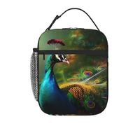 Colorful Peacock Lunch Bag for Women Men Insulated Lunch Box Reusable Lunch Tote Bags Leakproof Lunchbox Large Capacity Lunch Container Cooler Bag for Work, Travel, Outdoor