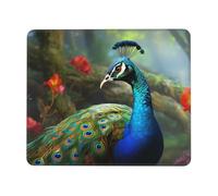 Colorful Peacock Mouse Pad with Stitched Edge, Comfortable Mouse Pads with Non-Slip Rubber Base Gaming Mouse Mat Washable Mousepads Computers Laptop Desk Accessories for Office 7.9 x 9.5 in