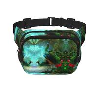 Colorful Peacock Print Stylish and Practical Waist Bag,Adjustable,Perfect for Travel,and Outdoor Activities