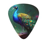 Colorful Peacock Printed Custom 12 Pieces Guitar Pick In A Box,The Pick Makes Sound Clear, Ukulele, Electric Bass (0.46 0.71 0.96mm)
