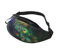 Colorful Peacock Printed Personalized Waist Bag, Lightweight and Versatile Crossbody Bag for Everyday and Outdoor Adventures