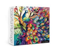 Colorful Peacock Puzzle for Adults 1000 Pieces, Pretty Papercut Bird Jigsaw Puzzle, Animal Beautiful Tree Puzzles