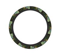 Colorful Peacock Steering Wheel Cover Women Men Microfiber Stretch Car Steering Wheel Covers Anti-Slip Car Steering Wheel Protector Universal 15 Inch for Auto Interior Accessories