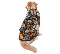 Colorful Pebble Dog Hoodie for Medium Large Dogs, Warm Soft Pet Sweatshirt, Easy to Wear Jumper Clothes